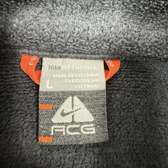 Nike ACG Sweatshirt Mens Large Gray 1/4 Zip Outdoor Hiking Pullover Fleece - Picture 4 of 7